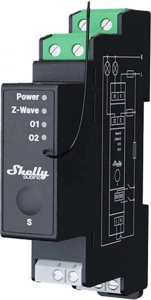 Shelly Qubino Pro 2PM tweekanaalsrelais met energiemeting
