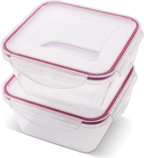 Lamart Clip vierkante vershoudbakjes 2 × 600 ml