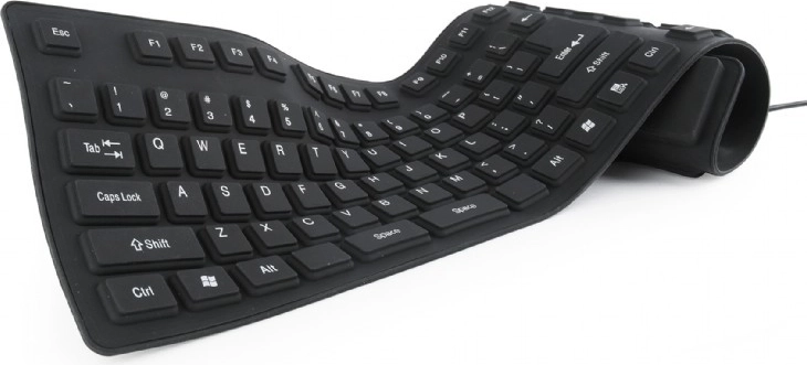 Waterdicht siliconen USB-toetsenbord met OTG-functie, zwart