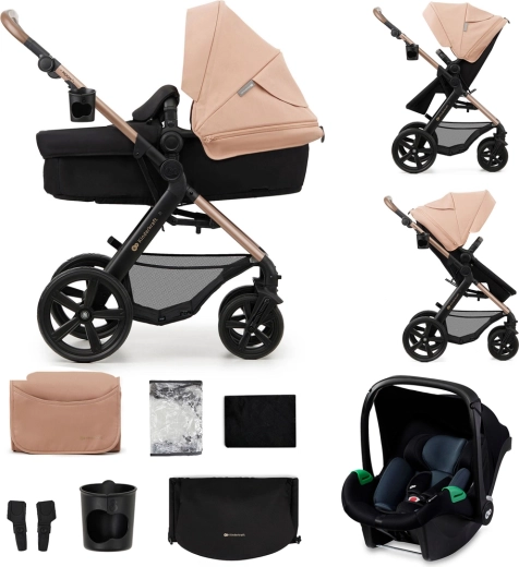 Kinderkraft combi-kinderwagen Moov 2 3-in-1 Sand Beige met schuimwielen