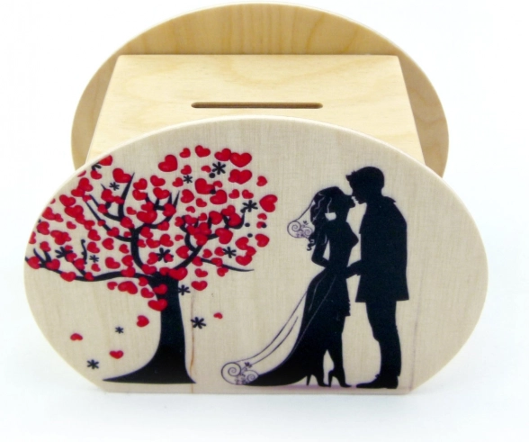 Hess houten spaarpot bruiloft
