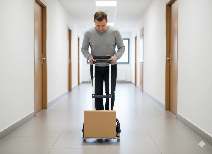 Telescopische handgreep en stabiele laadplaat