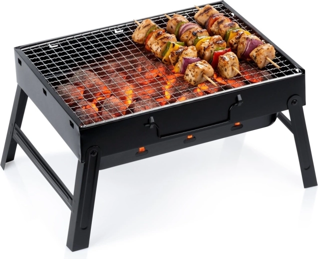 Vilde opvouwbare draagbare houtskoolbarbecue in kofferformaat 40 × 27,5 × 20 cm