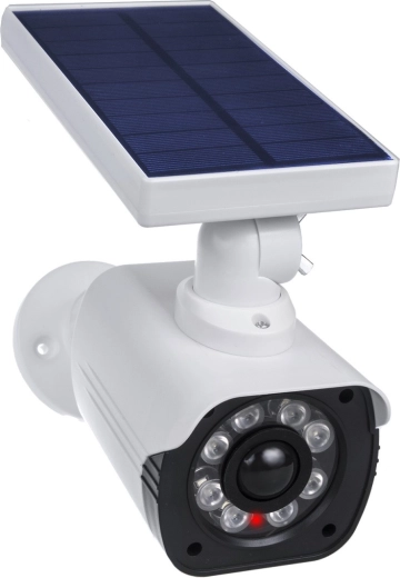 Zonne-energie dummy-beveiligingscamera met ledverlichting
