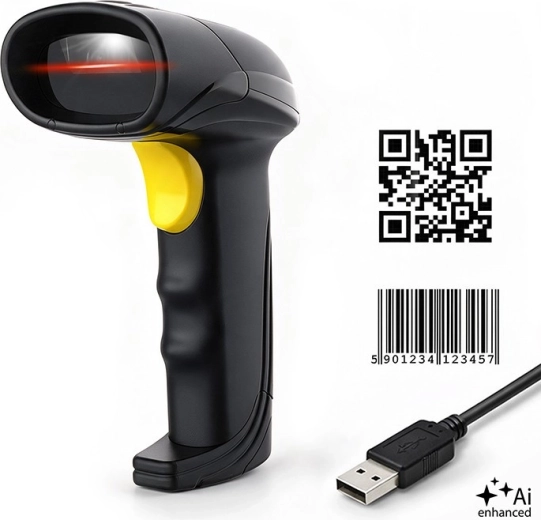 Qoltec 1D- en 2D-barcodelezer met USB