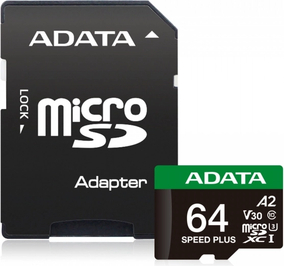 Geheugenkaart microSD Speed Plus 64GB UHS1 U3 V30 A2 160/140 MB/s