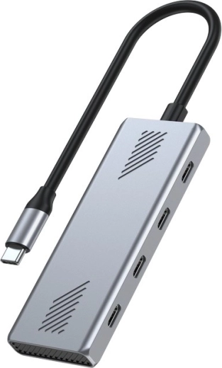 USB‑C-hub 4× USB‑C 10 Gb/s, USB 3.2 Gen 2, metalen uitvoering