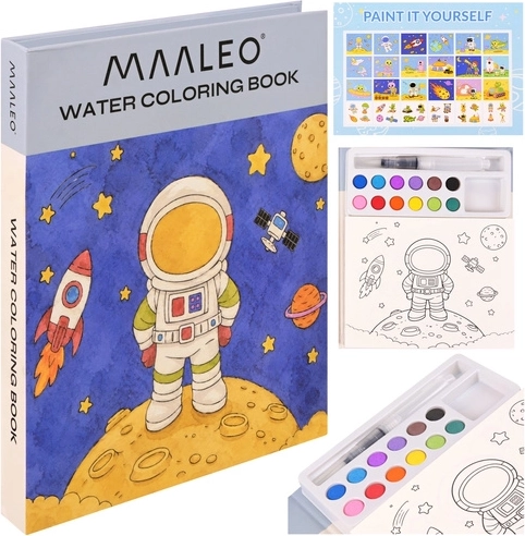 Waterkleurplaten astronaut Maaelo