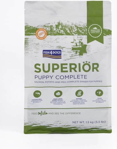 Fish4Dogs superior kleine brokjes voor puppy’s met zalm en aardappelen 1,5 kg