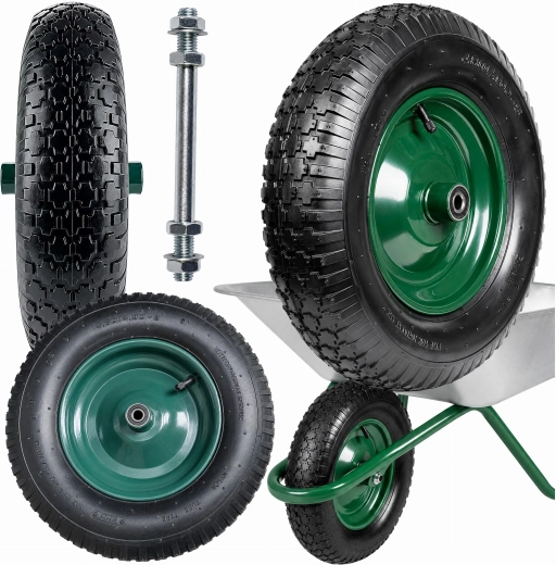 Reservewiel voor kruiwagen 4.80/4.00-8 (2PR) met binnenband en as - 1 stuk