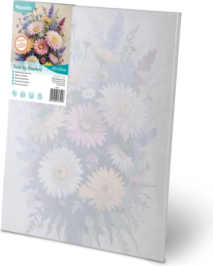 Voorgedrukt en genummerd doek op frame