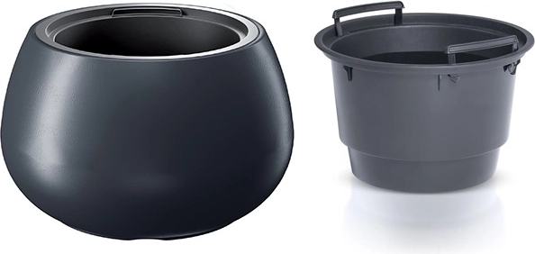 Bloempot met inzet HEOS 37 cm – antraciet