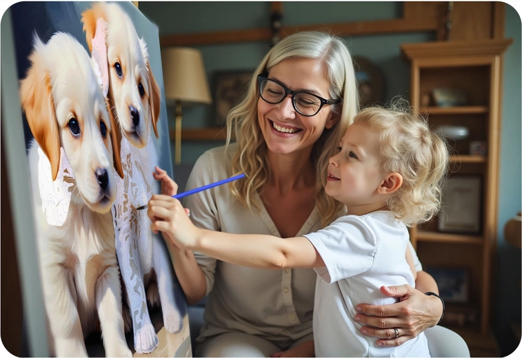 Stap voor stap naar het perfecte puppy-motief