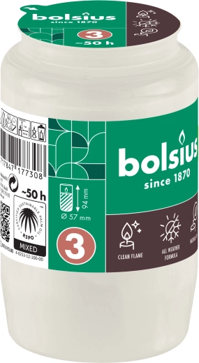 Navulling voor graflicht/lantaarn Bolsius 50 uur wit