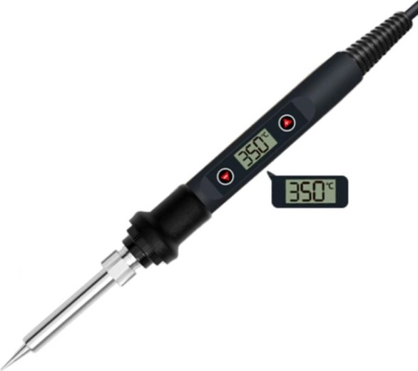 Precieze elektrische soldeerbout 60 W met temperatuurregeling en LCD-display - 1 stuk