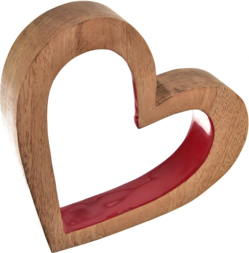 Decoratie hart mango Red 20 × 4 × 23 cm