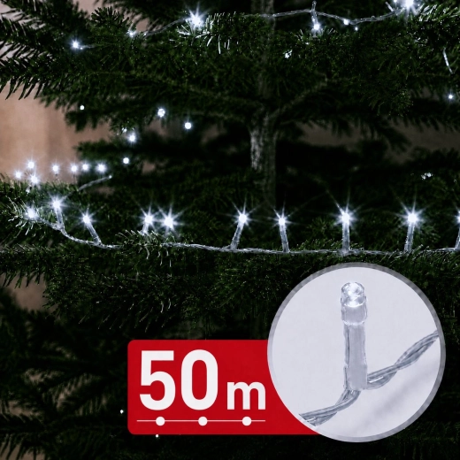 LED-lichtsnoer 50 m, 1.000 LED's, koelwit