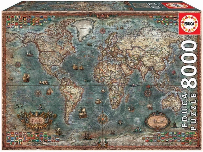 Educa Puzzel Politieke Wereldkaart 8000 stukjes