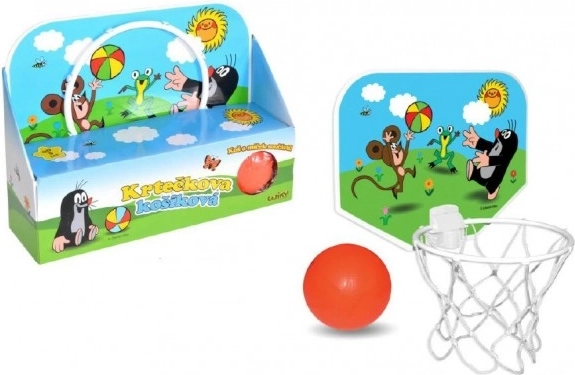Kleine Mol basketbal – hangende basket met balletje voor aan de deur