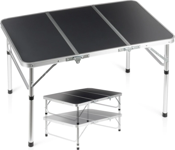 Opvouwbare campingtafel Vilde 2-in-1 grafiet 90 × 60 cm