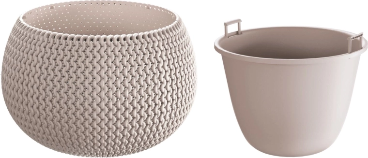 Splofy Bowl bloempot met binnenpot 37 cm mocca