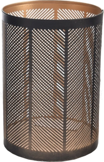 Metalen kandelaar Line zwart-goud