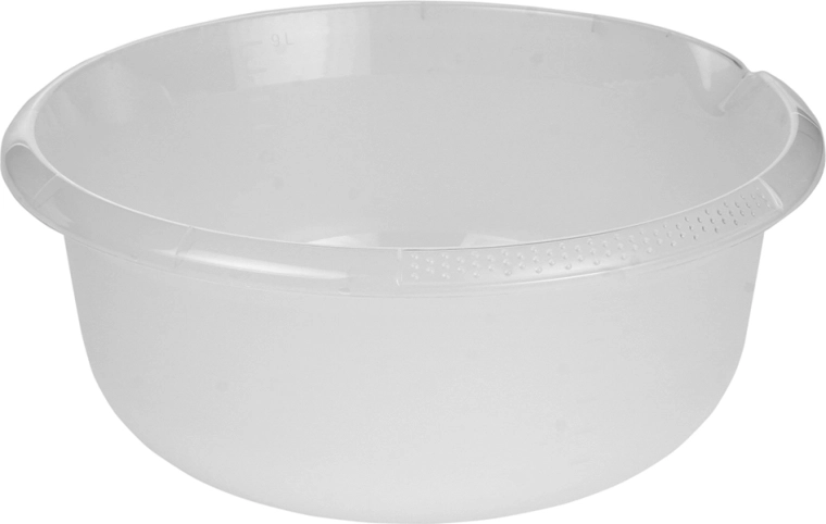 Transparante ronde kom met schenktuit 36 cm, 9 l