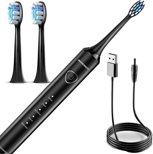 Complete set met USB‑laden en 2 opzetborstels