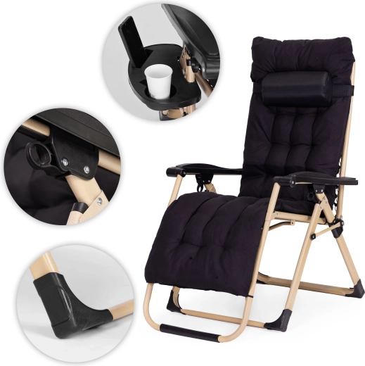 Praktisch zijtafeltje en stabiele constructie