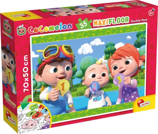 Dubbelzijdige maxi-puzzel COCOMELON 2-in-1, 35 stukjes, 70 × 50 cm