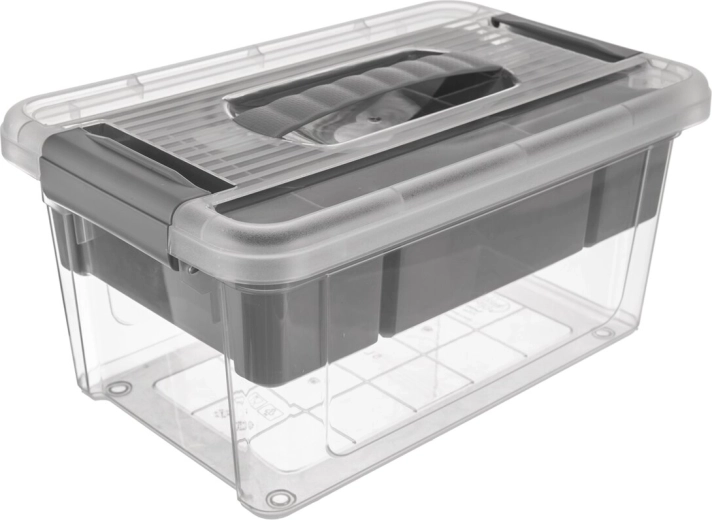 Opbergbox MULTI Stormax rechthoekig 9 l met grijze inzet