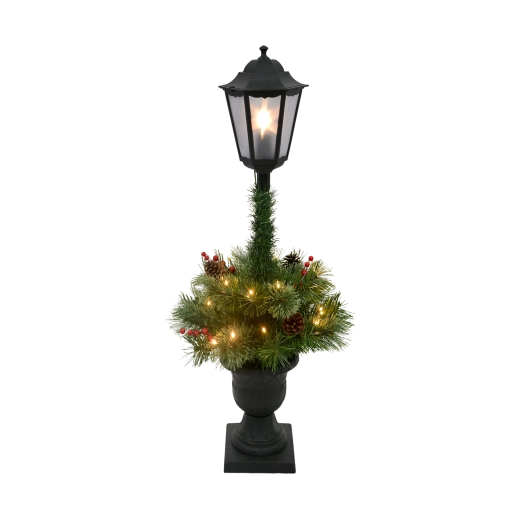 Kerst-lantaarn met LED-verlichting en decoratie, 90 cm