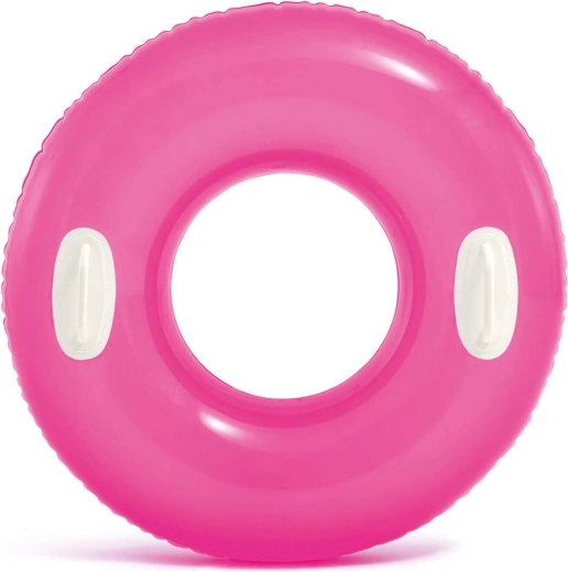 Opblaasbare zwemband met handgrepen Intex roze 76 cm