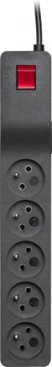 Overspanningsbeveiligde verlengdoos Lestar ZX 510, 1 stopcontact, 1,5 m, zwart