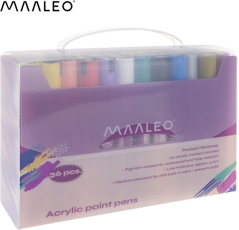 36 opvallende acrylkleuren in één set