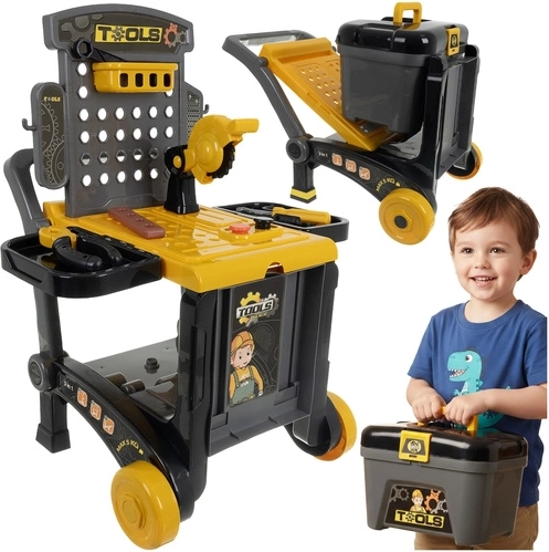 Iso Trade kinderwerkbank met gereedschap 3-in-1 (59 onderdelen)