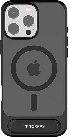 Torras Pstand-hoesje met magnetische standaard voor iPhone 16 Pro Max – zwart