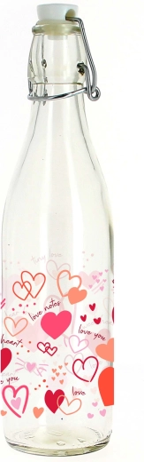 Fles met beugelsluiting en hartmotief 540 ml