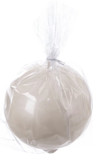 Decoratieve bolkaars crème glanzend 10 cm