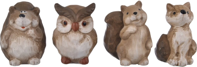 Decoratief terracotta diertje 9 cm (mix van 4 varianten)