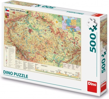 Dino puzzel Kaart van de Tsjechische Republiek 500 stukjes
