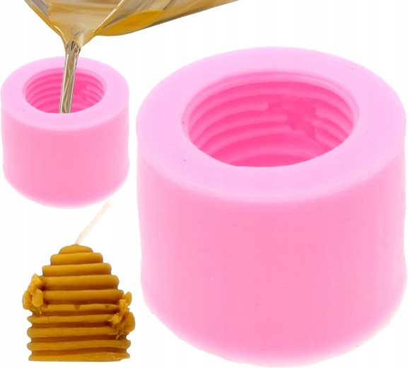 Voorbeeld van gieten en de afgewerkte bijenkorf