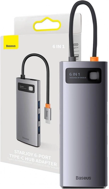 Baseus StarJoy 6-in-1 USB-C hub met meerdere poorten