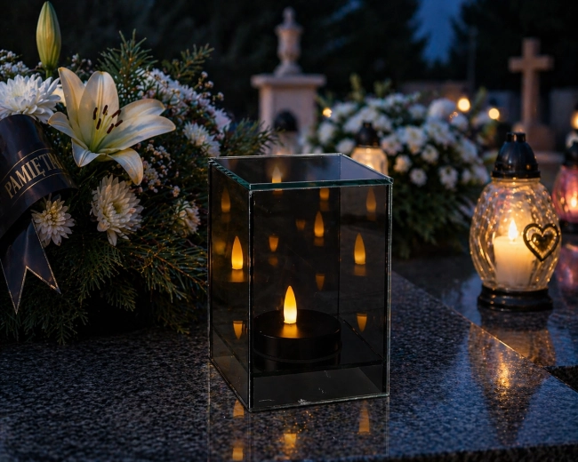 LED-lampion in kubusvorm 10 × 10 × 15 cm
