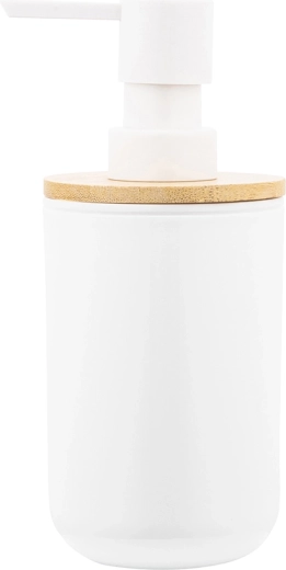 Plastic zeepdispenser met bamboe 7 × 7 × 16 cm