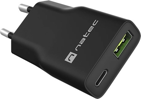 Natec Ribera GaN slim netlader 20 W (USB-C + USB-A) - 1 stuk