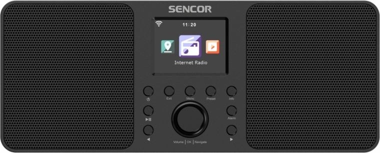 Internet radio Sencor met 2x10W, WiFi, FM, DAB+, USB en LCD-display