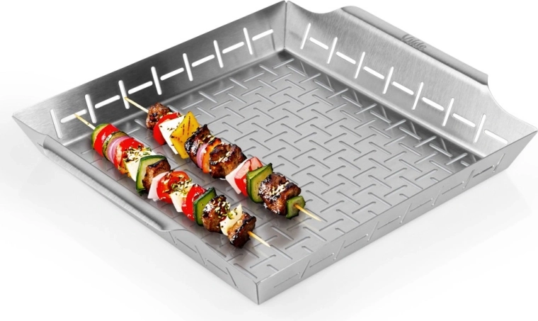 Geperforeerde grillmand Vilde van roestvrij staal 34,5 × 30 × 5 cm