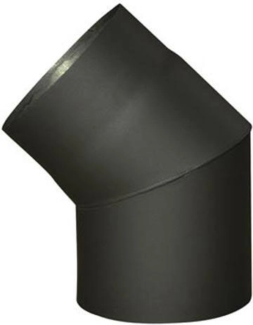 Rookpijpbocht 150 mm 45° zwart, dikte 1,5 mm