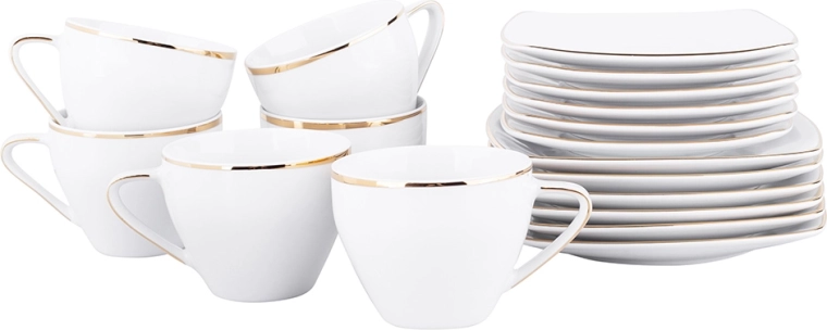 Koffieservies MariaPaula Moderna Kwadratowa Gold voor 6 personen, 18-delig